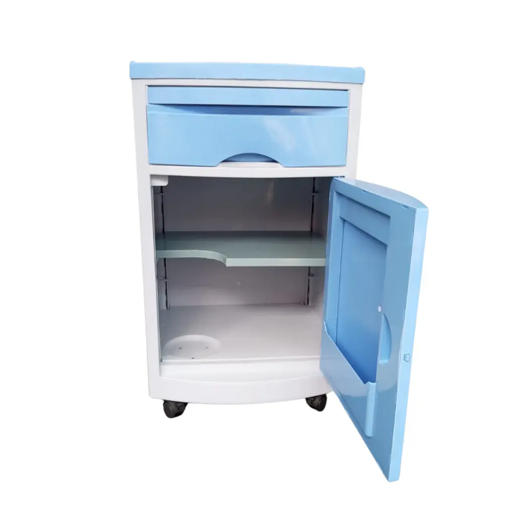 [BS100] Mesa de noche, velador ABS, color azul. VIAMED (2).webp