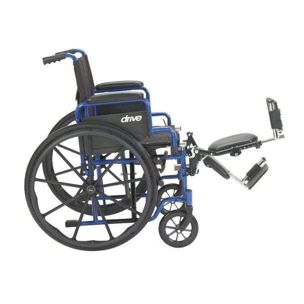 Silla de ruedas piernas elevable, adulto, Blue streak, 18". Drive 