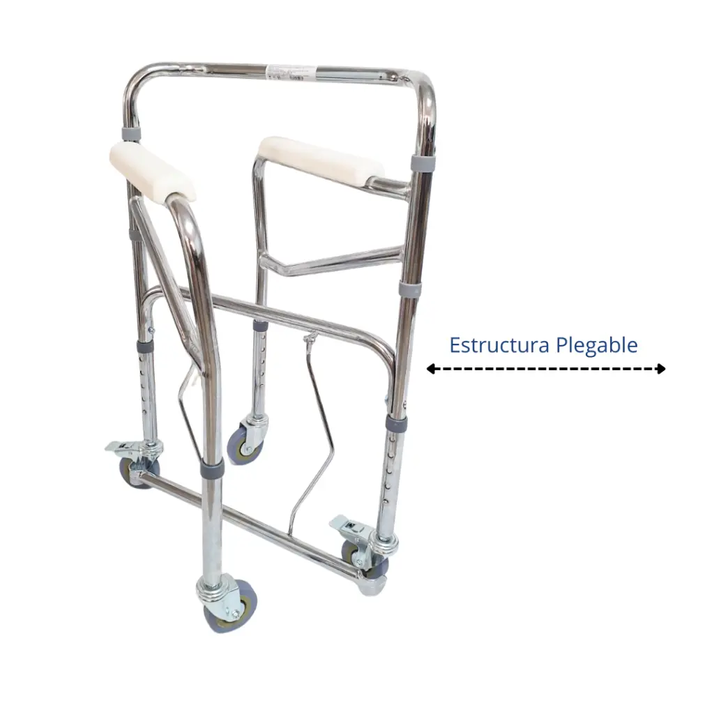 Silla con inodoro cromado con ruedas FY696 (4).webp