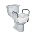 Asiento elevado de inodoro con apoya brazos