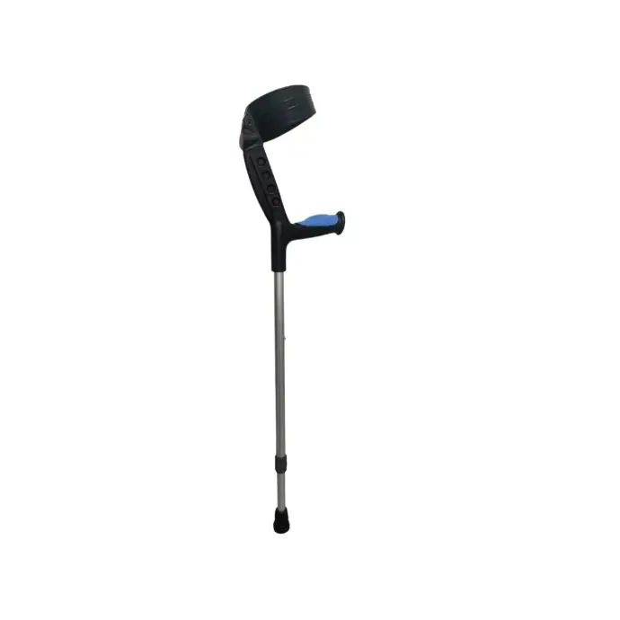 Muleta canadiense Pro, antebrazo negro mango azul, Ki
