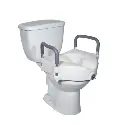 Asiento elevado de inodoro con apoyabrazos removible