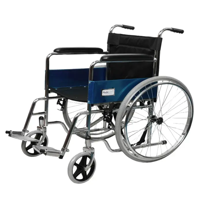 Silla de ruedas cromada, Mediclife 