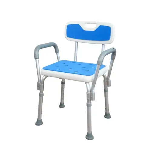 [KI68035BS-ARM] Silla de ducha con espaldar y apoyabrazos blue streak, Ki