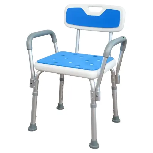 [KI68035BS-ARM] Silla de ducha con espaldar y apoyabrazos blue streak, Ki
