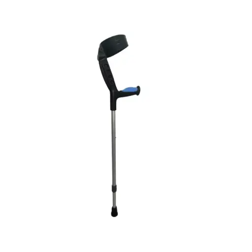 [KI-86032F-BL] Muleta canadiense Pro, antebrazo negro mango azul, Ki
