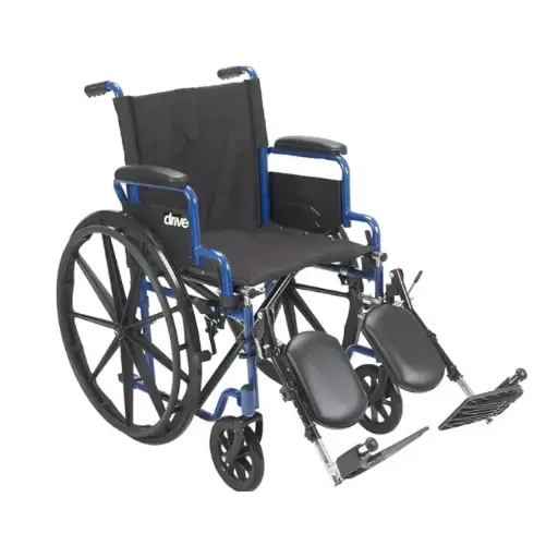 [BLS18FBD-ELR] Silla de ruedas piernas elevable, adulto, Blue streak, 18". Drive 