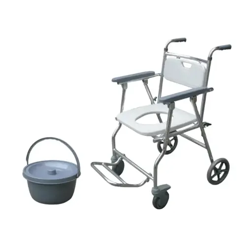 [FY890L] Silla de ducha con inodoro y ruedas, Mediclife