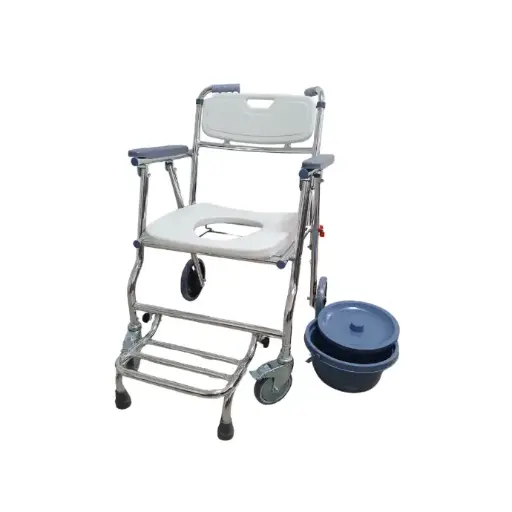 [FY890L] Silla de ducha con inodoro y ruedas, Mediclife